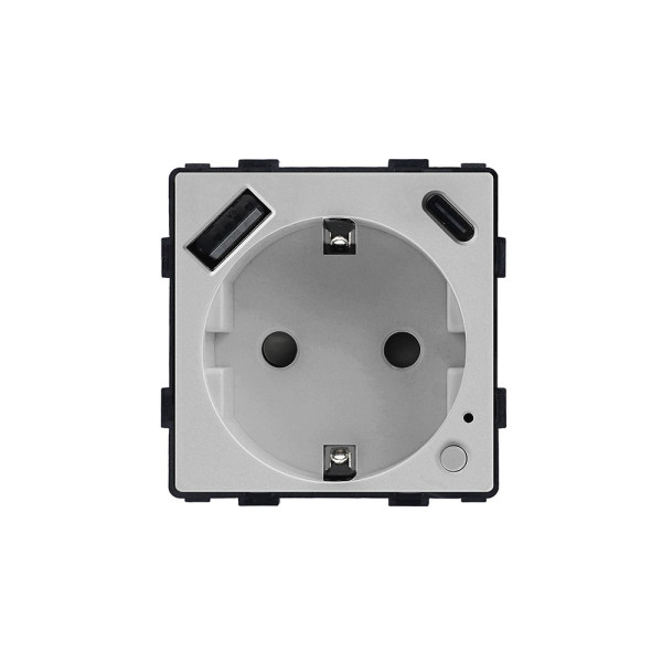 ELEMENT ZIGBEE GERMAN SOCKET+USB, GRAY                                                                                                                                                                                                                         