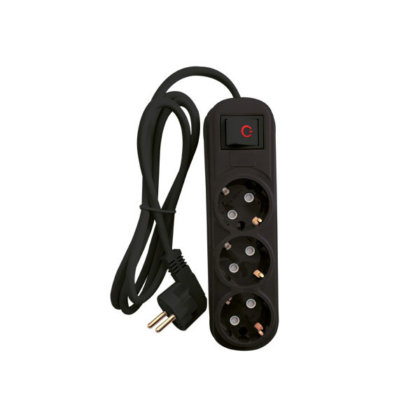 MULTIPLUG ТRIPLE 3M H05VV-F 3G1.5MM2, BLACK                                                                                                                                                                                                                    