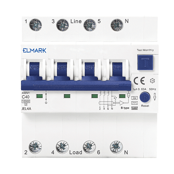 ELEKTRONICKÉ RCBO JEL4A 6kA 4P 16A/30mA