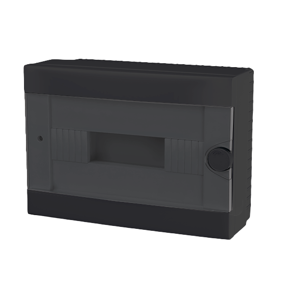 PLASTIC BOX FOR SURFACE MOUNTING 12 WAY, BLACK                                                                                                                                                                                                                 