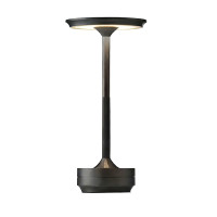 3CCT LED Touch Table Lamp, Rechargeable, Adjustable White Light, Gun Black