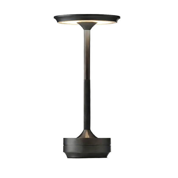 3CCT LED Touch Table Lamp, Rechargeable, Adjustable White Light, Gun Black