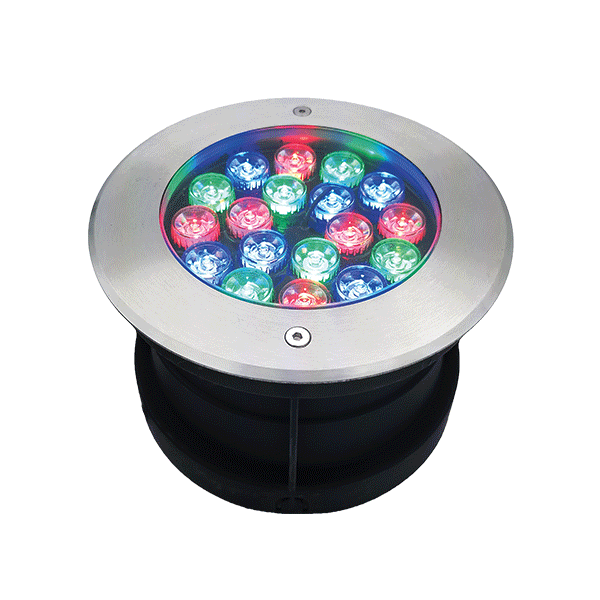 LED UNDERWATER LIGHT 18W RGB, IP68 WITH REMOTE