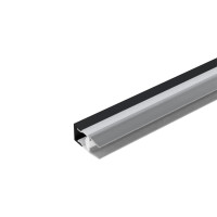 EL-72BCR PROFILE FOR GLASS SHELF 2.5M, BLACK                                                                                                                                                                                                                   