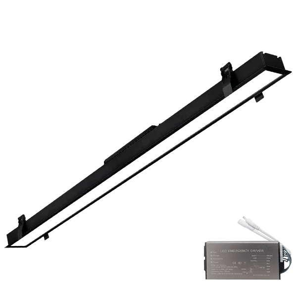 ELMARK LED PROFIL ZAPUSTENÝ 1500mm 50W 4000K ČIERNY + EMERGENCY KIT