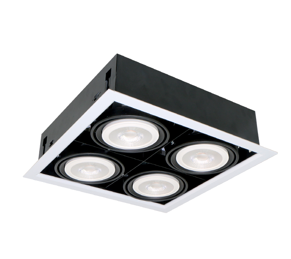 QUAD412 LED ZAPUST.KRABICA 4X15W 2700K TMAVOSIVÁ