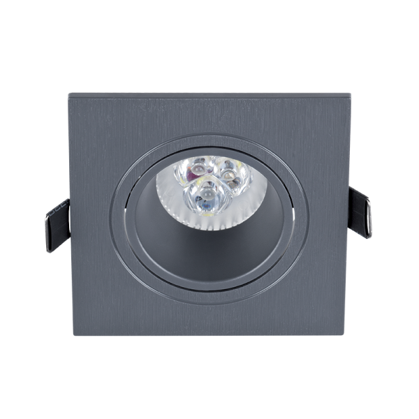 LED ПЛАСТМАСОВА ПРАВОЪГЪЛНА ЛУНА 6W GU10 2700K СИВА                                                                                                                                                                                                            