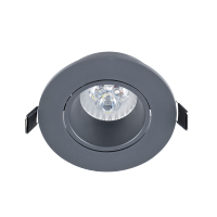 LED ПЛАСТМАСОВА КРЪГЛА ЛУНА 6W GU10 2700K СИВА                                                                                                                                                                                                                 