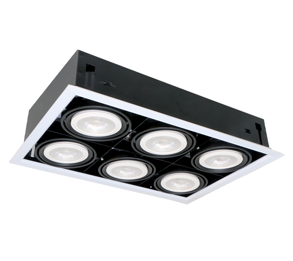 QUAD612 LED ZAPUST. KRABICA 6X12W 2700K TMAVOSIVÁ