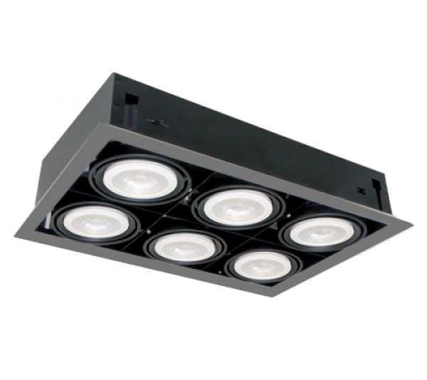 LED ACCENT FIXTURE QUAD610 10W 6XE27 4000K DARK GREY                                                                                                                                                                                                           